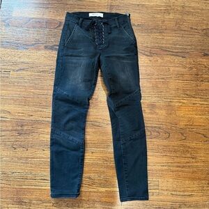 Gap True Skinny Black Lace-Up Jeans